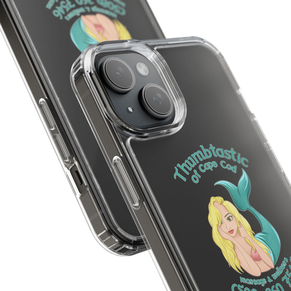 Thumbtastic of Cape Cod Mermaid Logo Clear iPhone Case