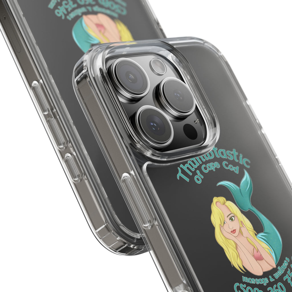 Thumbtastic of Cape Cod Mermaid Logo Clear iPhone Case