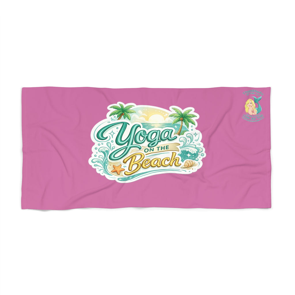 Yoga on the Beach Beach Towel — Tropical Palm Yoga Beach Towel