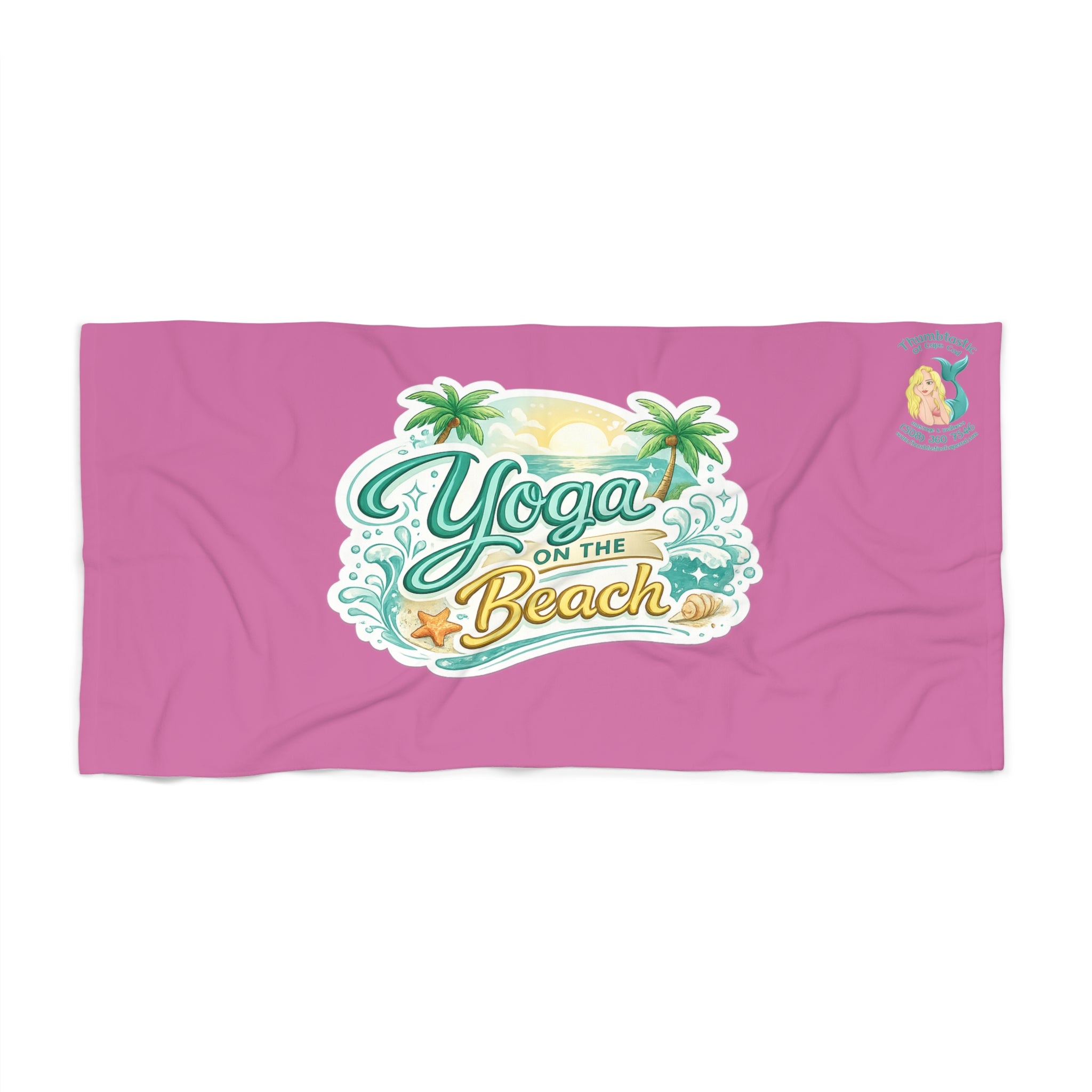 Yoga on the Beach Beach Towel — Tropical Palm Yoga Beach Towel
