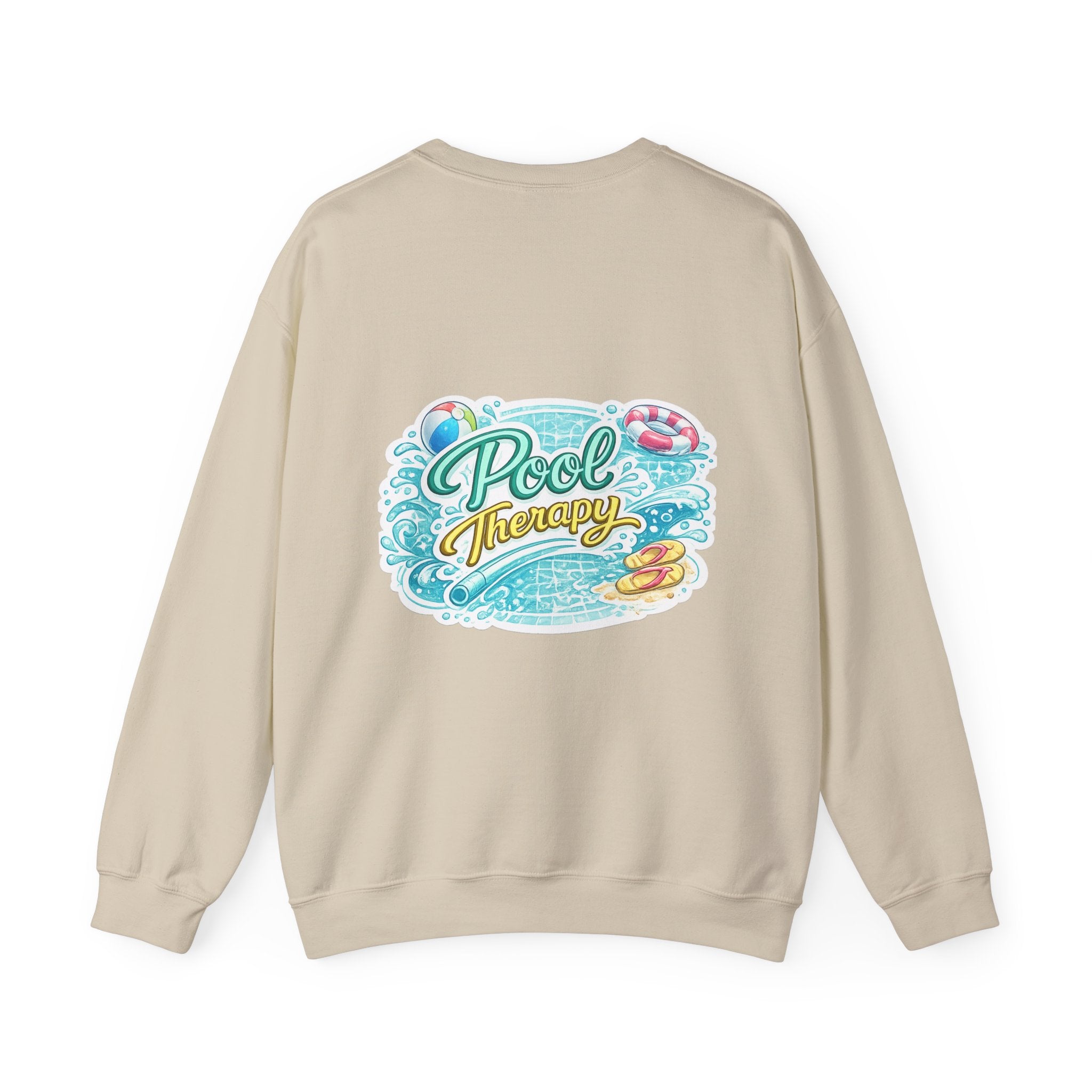 Crewneck Sweatshirt — "Pool Therapy" Graphic (Thumbs Up Mermaid)