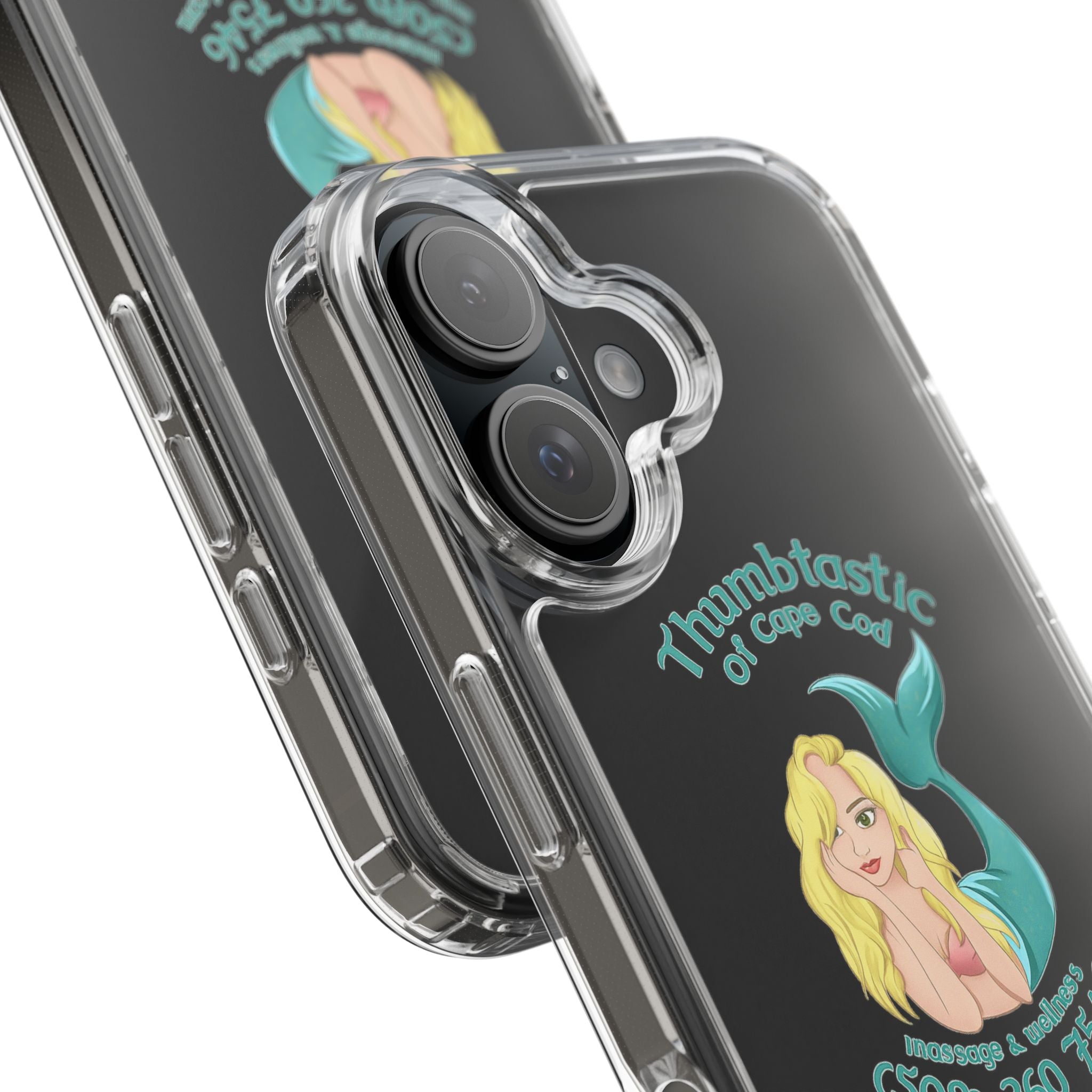 Thumbtastic of Cape Cod Mermaid Logo Clear iPhone Case