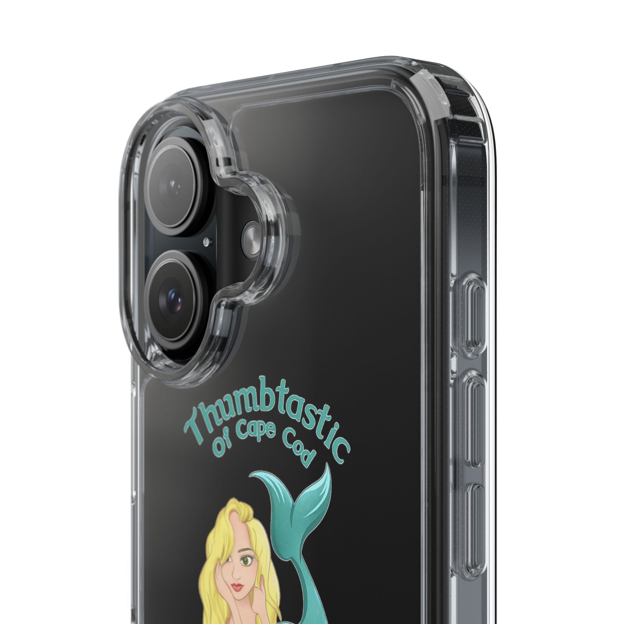Thumbtastic of Cape Cod Mermaid Logo Clear iPhone Case