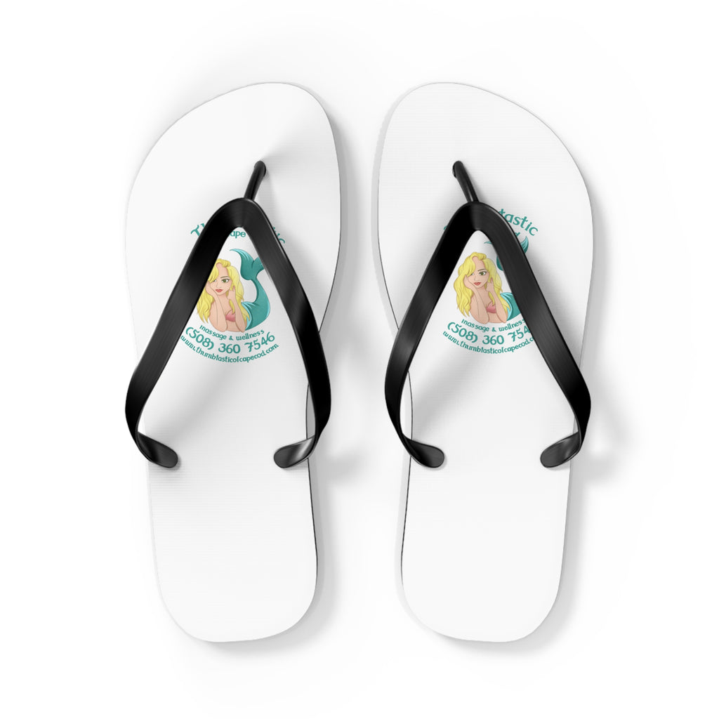 Flip Flops - Retro Mermaid Beach Logo Summer Sandals
