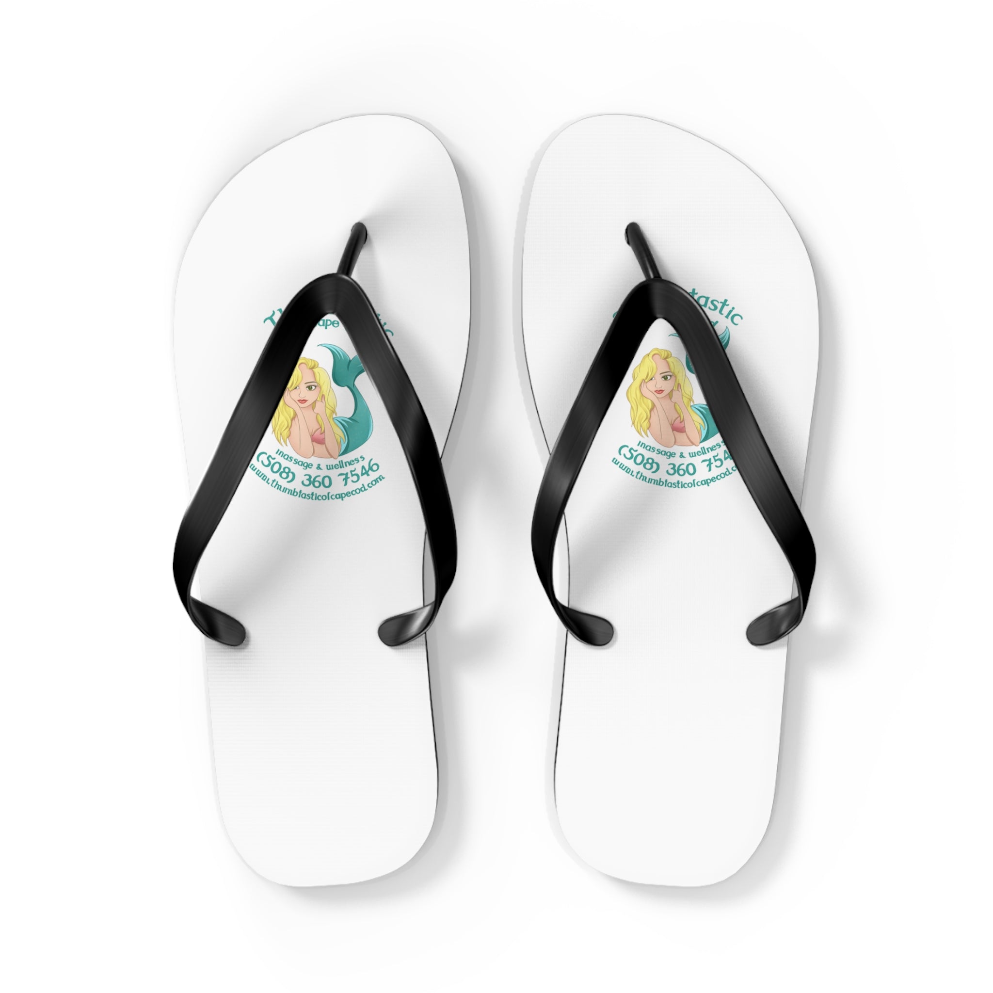 Flip Flops - Retro Mermaid Beach Logo Summer Sandals