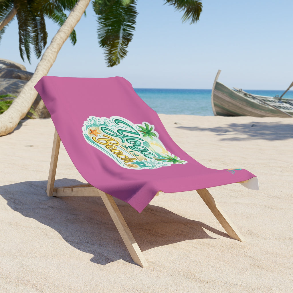 Yoga on the Beach Beach Towel — Tropical Palm Yoga Beach Towel