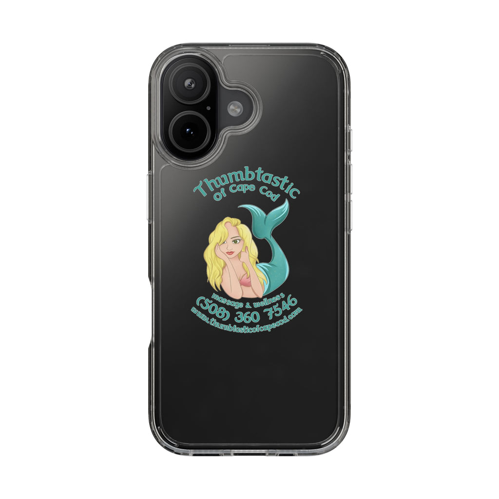 Thumbtastic of Cape Cod Mermaid Logo Clear iPhone Case