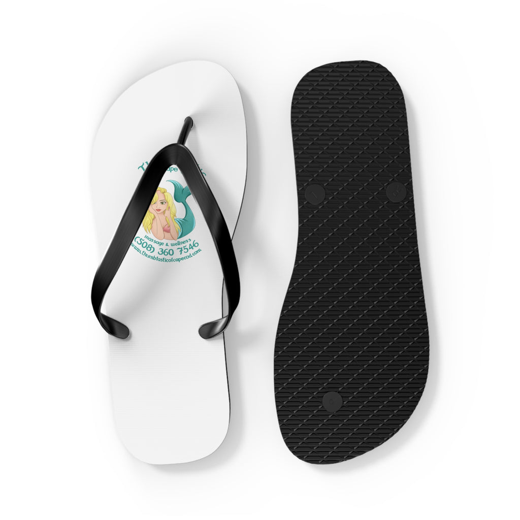 Flip Flops - Retro Mermaid Beach Logo Summer Sandals