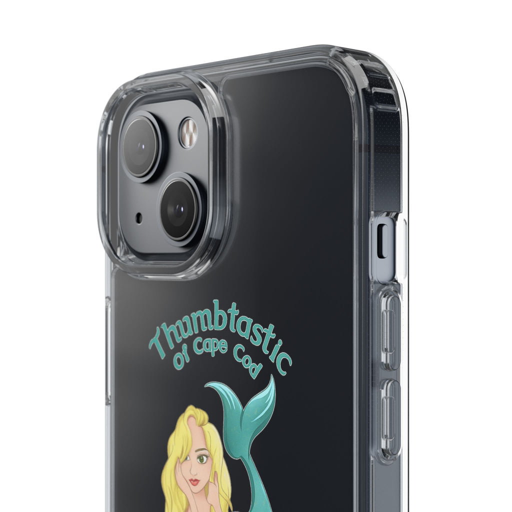 Thumbtastic of Cape Cod Mermaid Logo Clear iPhone Case