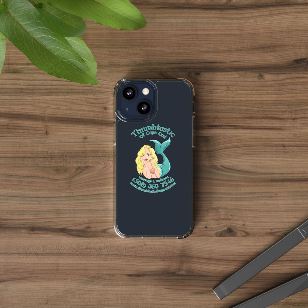 Thumbtastic of Cape Cod Mermaid Logo Clear iPhone Case