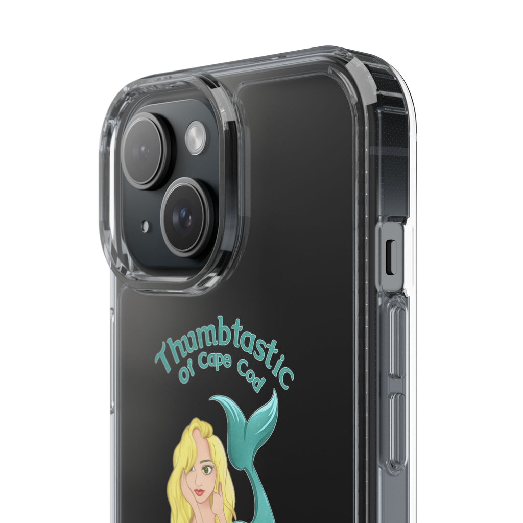 Thumbtastic of Cape Cod Mermaid Logo Clear iPhone Case
