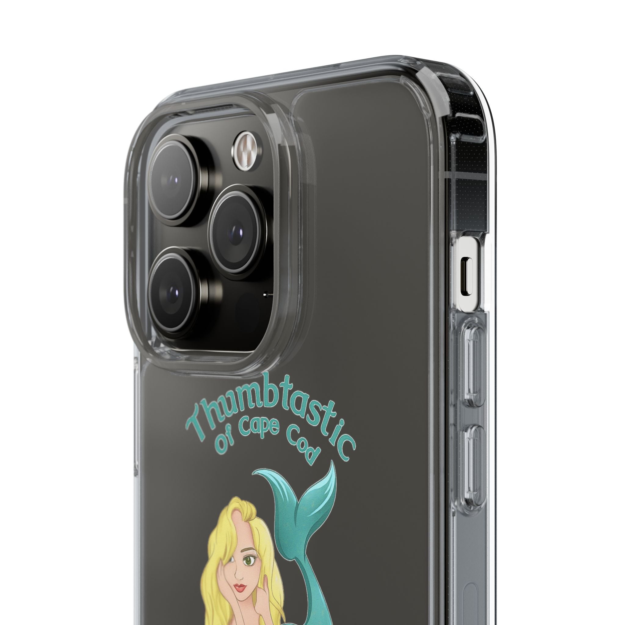 Thumbtastic of Cape Cod Mermaid Logo Clear iPhone Case