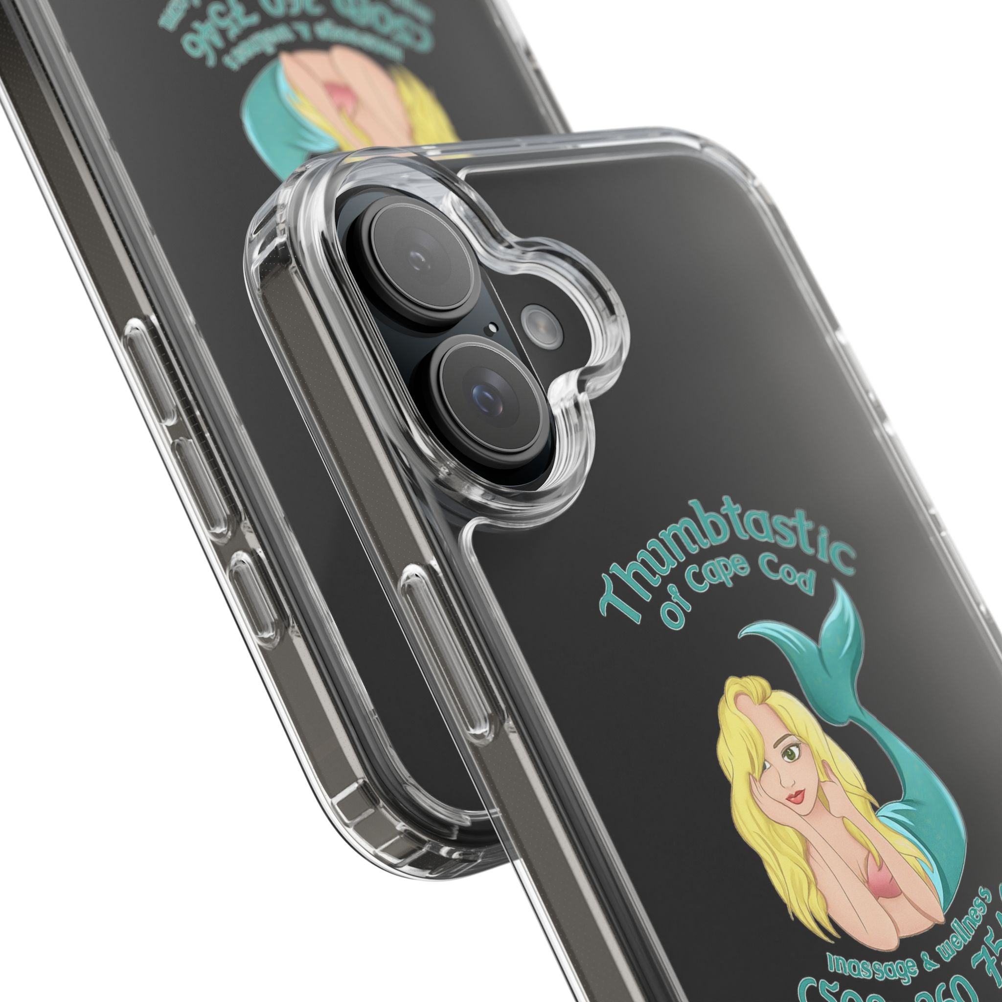 Thumbtastic of Cape Cod Mermaid Logo Clear iPhone Case
