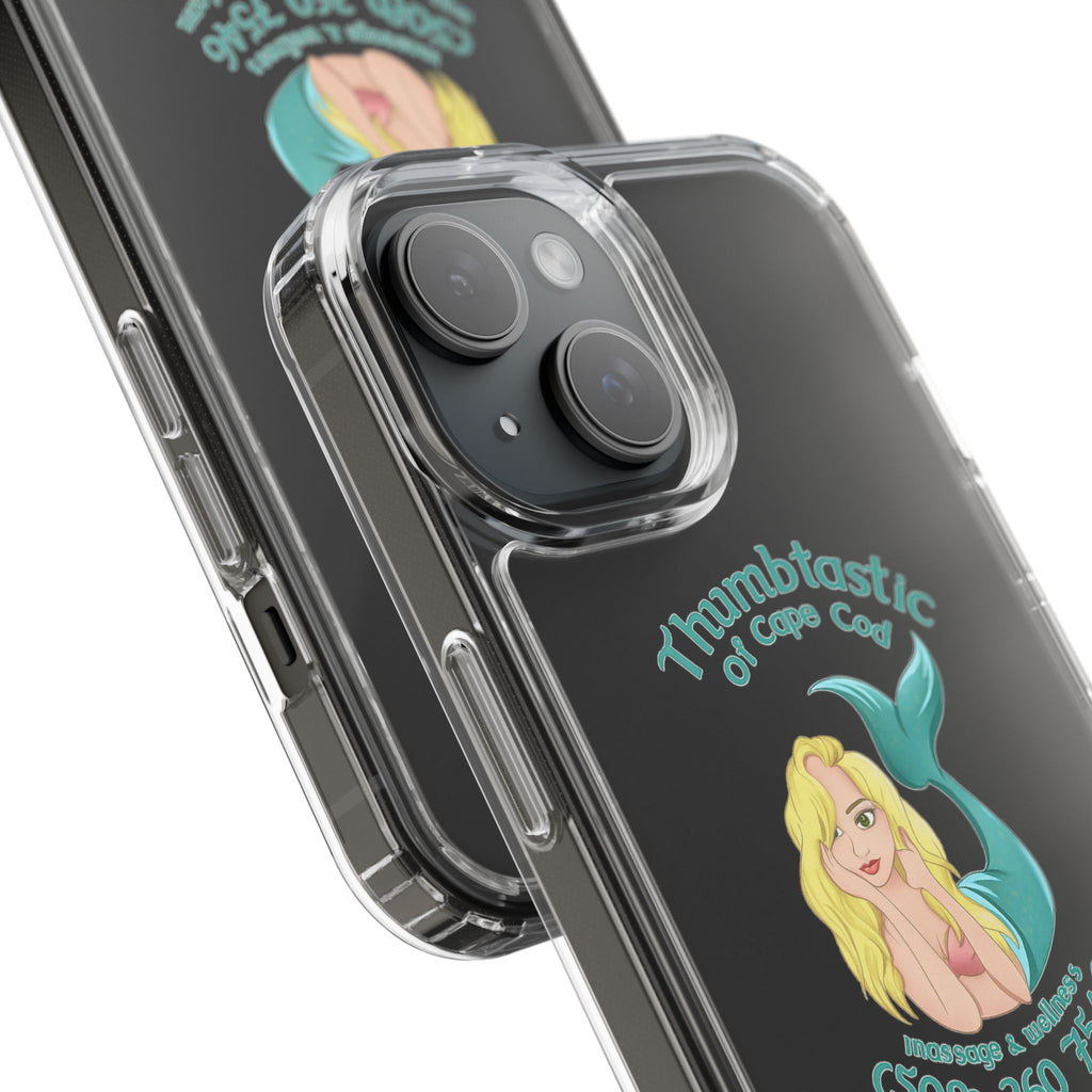 Thumbtastic of Cape Cod Mermaid Logo Clear iPhone Case