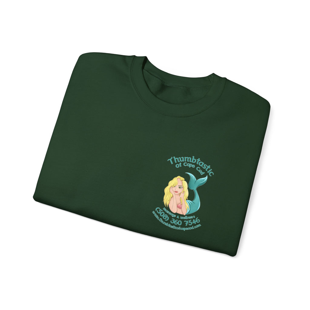 Crewneck Sweatshirt — "Pool Therapy" Graphic (Thumbs Up Mermaid)