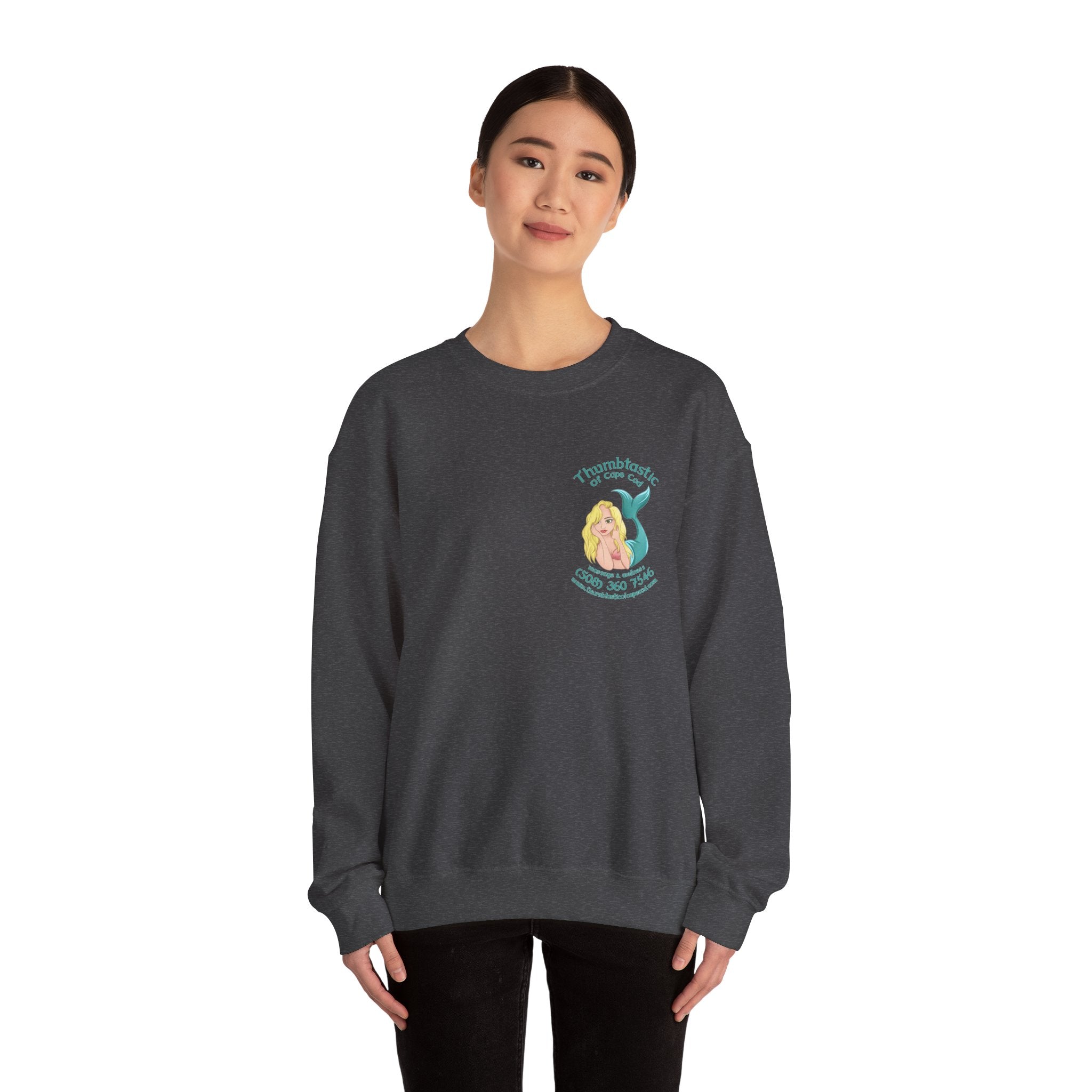 Beach Yoga Crewneck Sweatshirt — "Yoga on the Beach" Graphic