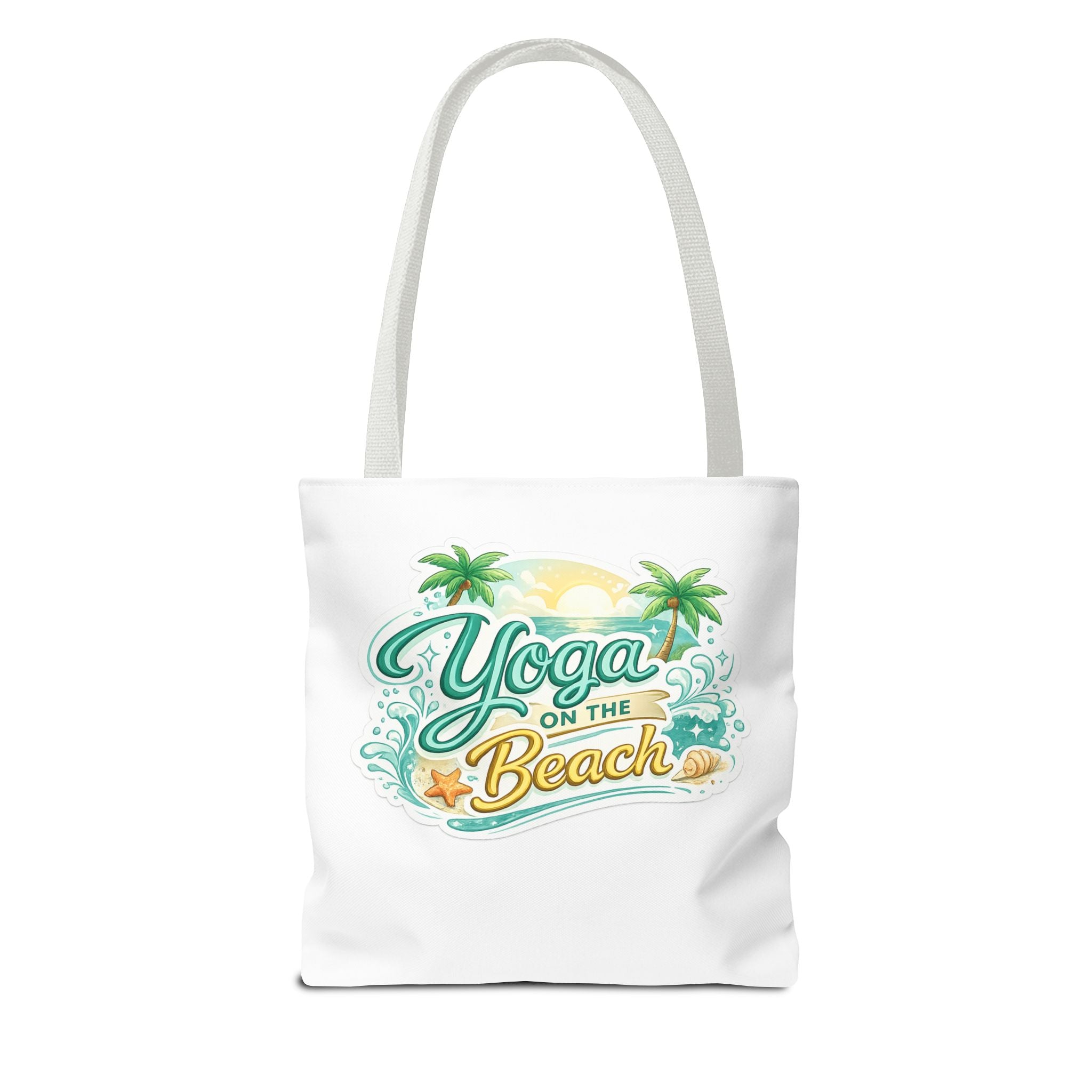 Yoga On The Beach Tote Bag — Coastal Mermaid Yoga Beach Tote
