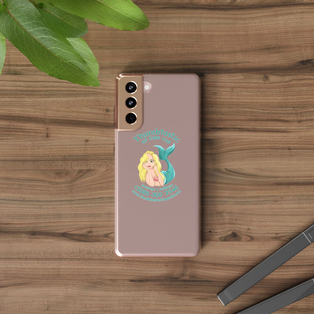Thumbtastic of Cape Cod Mermaid Logo Clear iPhone Case