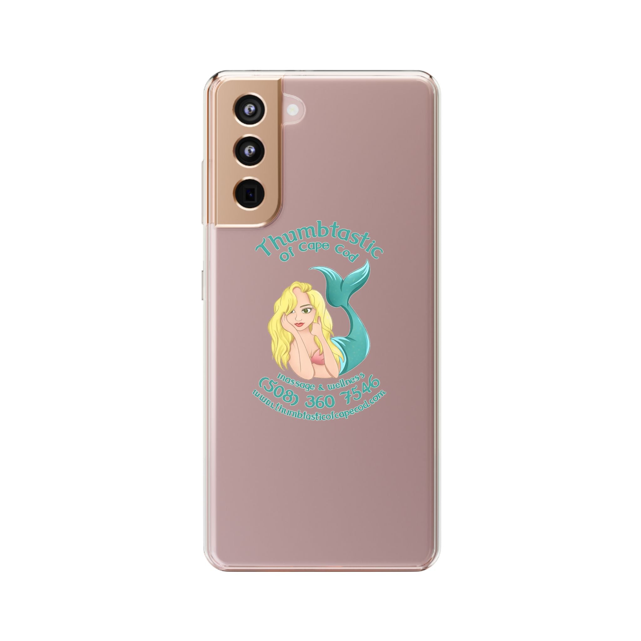 Thumbtastic of Cape Cod Mermaid Logo Clear iPhone Case