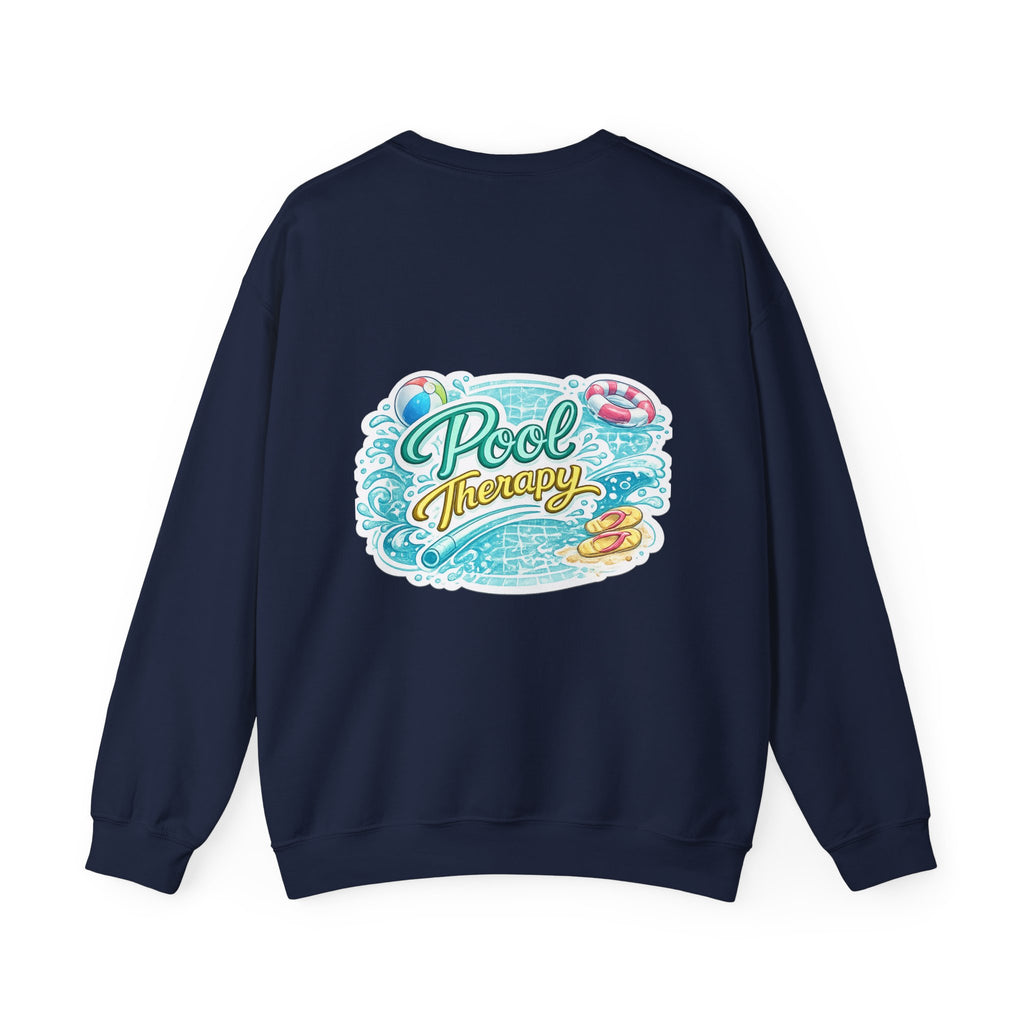 Crewneck Sweatshirt — "Pool Therapy" Graphic (Thumbs Up Mermaid)