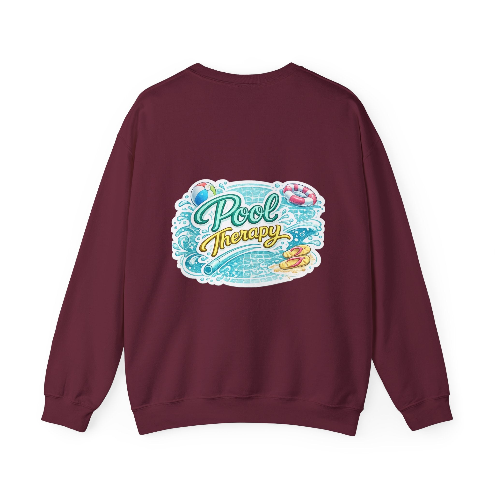 Crewneck Sweatshirt — "Pool Therapy" Graphic (Thumbs Up Mermaid)