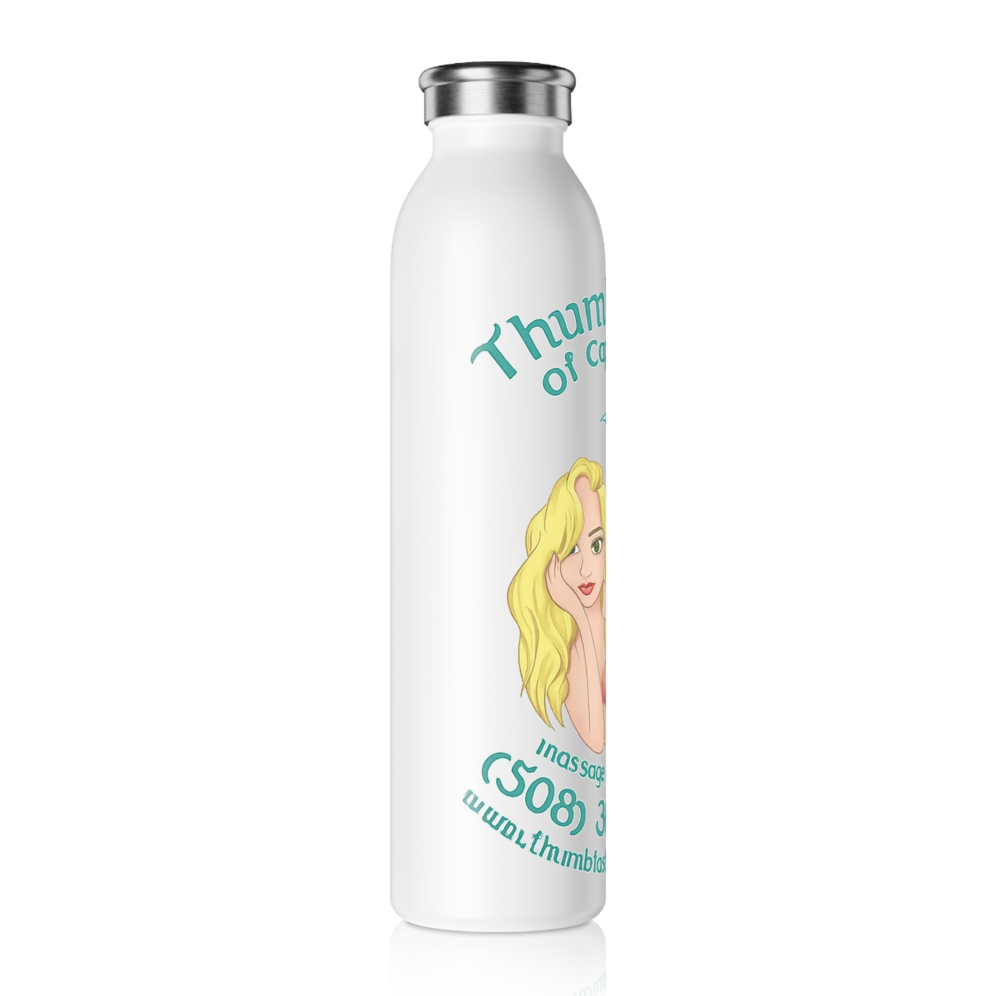 Mermaid Slim Water Bottle — Thumtastic of Cape Cod Wellness Logo