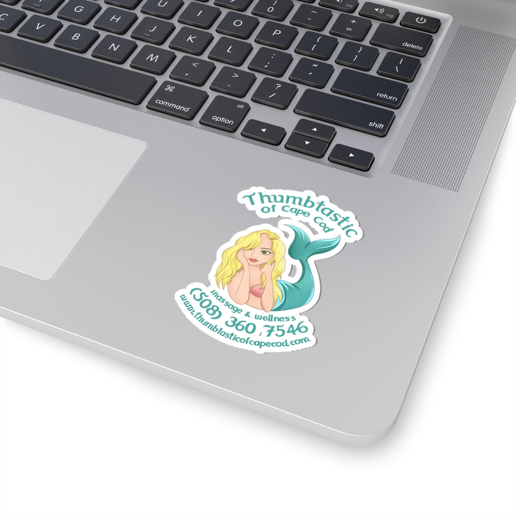 Mermaid Logo Kiss-Cut Sticker — "Thumbtastic of Cape Cod" Promotional Decal