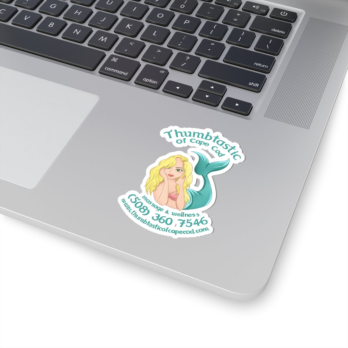 Mermaid Logo Kiss-Cut Sticker — "Thumbtastic of Cape Cod" Promotional Decal
