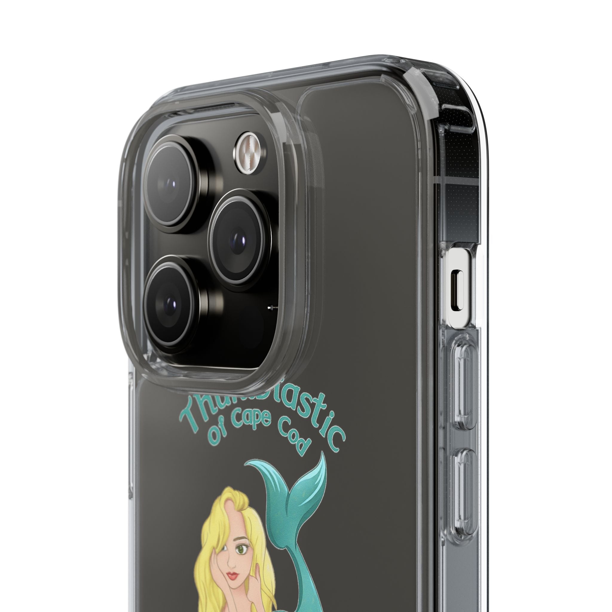 Thumbtastic of Cape Cod Mermaid Logo Clear iPhone Case